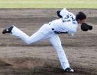 シート打撃登板前の投球練習の初球、いきなり帽子を飛ばすロッテ田中
