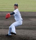 シート打撃に登板したロッテ田中（撮影・古川真弥）