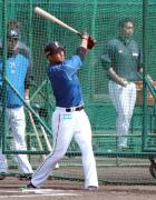 フリー打撃に汗を流す日本ハム中田(撮影・黒川智章)