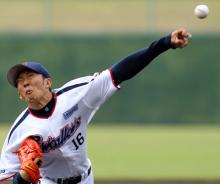 練習試合で先発し2回無失点の加藤(撮影・鈴木豊)