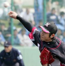 練習試合で登板した伊藤は1回を3人で抑える(撮影・中村誠慈)