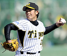 オリックス戦に先発し、３回を４安打無失点の阪神岩田（共同）