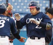 【ヤクルト－オリックス】満塁本塁打を放った北川（撮影・中島郁夫）