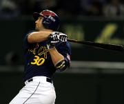 【オリックス－日本ハム】ソロ本塁打を放つラロッカ（撮影・栗山尚久）