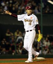 【楽天-ソフトバンク】完封勝利の田中(撮影・藤尾明華)