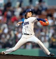 【ソフトバンク-西武】力投する先発の岸(撮影・進尚幸)