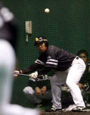 ケース打撃で犠打を決める李(撮影・藤尾明華)