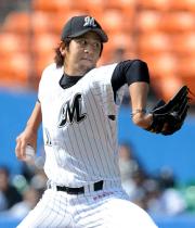 【ロッテ－横浜】５回３安打無失点の大嶺（撮影・柴田隆二）