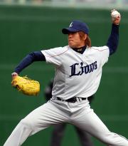 【中日－西武】力投する西武の先発帆足（撮影・清水貴仁）