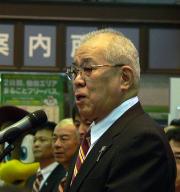 壮行会で、今季への意気込みを語る楽天野村監督（撮影・由本裕貴）