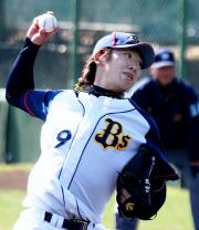 先発の金子千尋は４イニングを無失点の力投（撮影・築山幸雄）