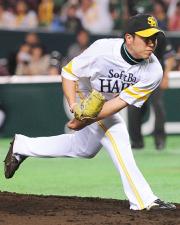 4回2安打無失点に抑えたソフトバンク先発の大隣憲司(撮影・多田篤)