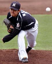 【広島－ロッテ】２度目の先発で５回を投げた成瀬（撮影・倉掛優一）