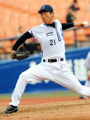 【横浜－楽天】横浜２番手の吉見（撮影・山崎哲司）
