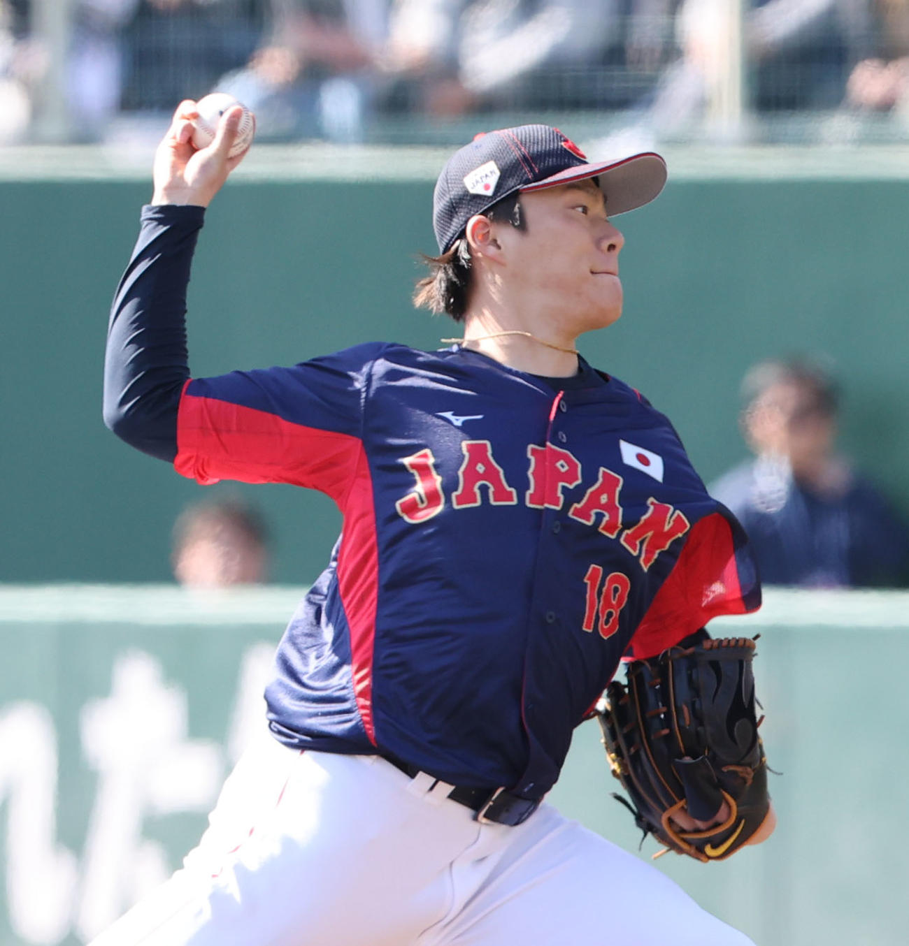 ソフトバンク対侍ジャパン　先発・山本由伸（撮影・梅根麻紀）