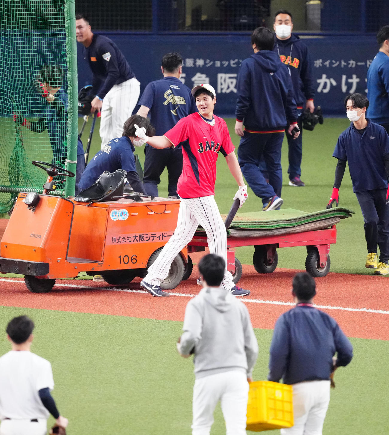 侍ジャパン対阪神　試合前、打撃練習を終えた大谷（撮影・江口和貴）