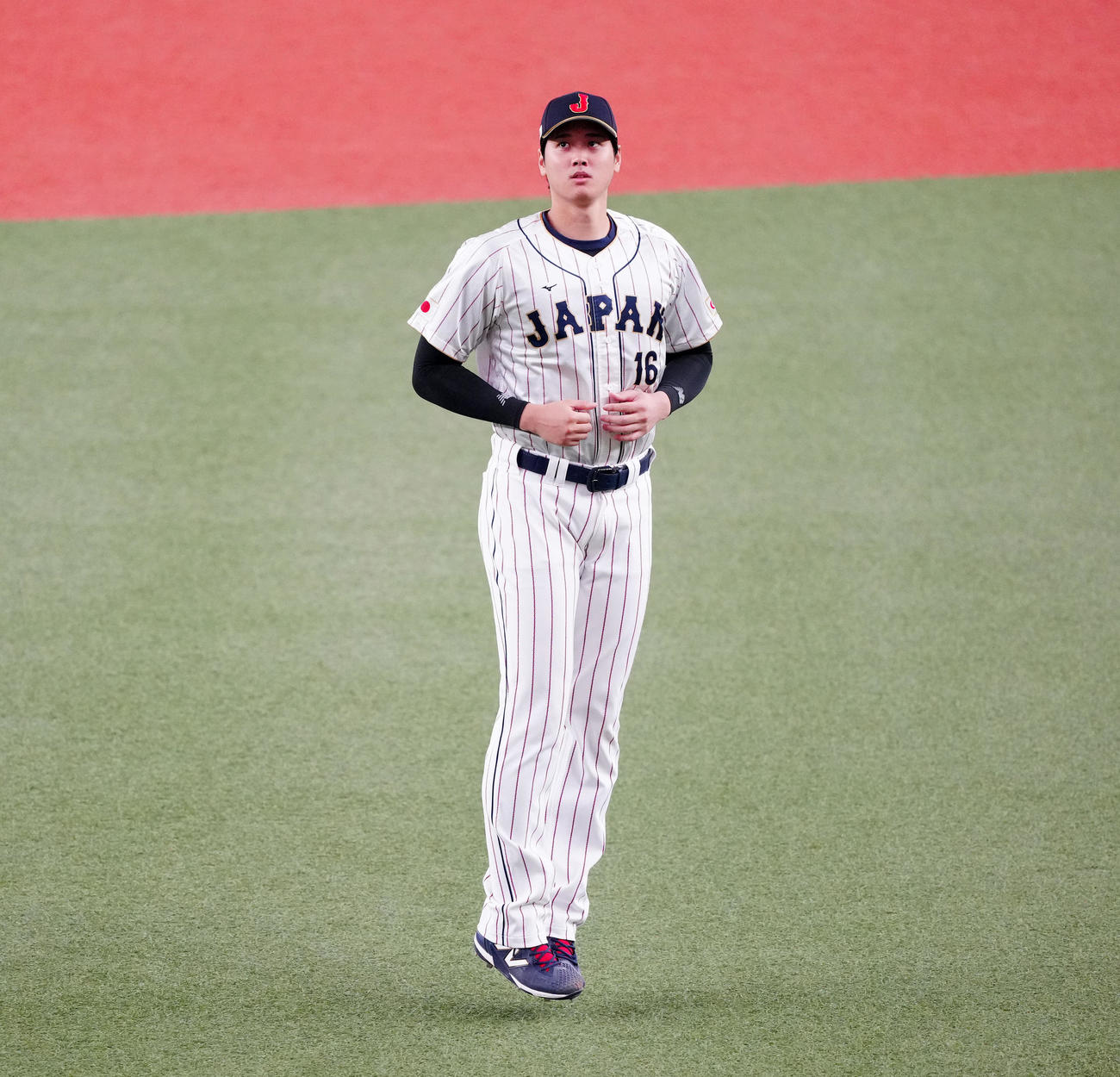 侍ジャパン対阪神　試合前、ウオーミングアップを行う大谷（撮影・江口和貴）