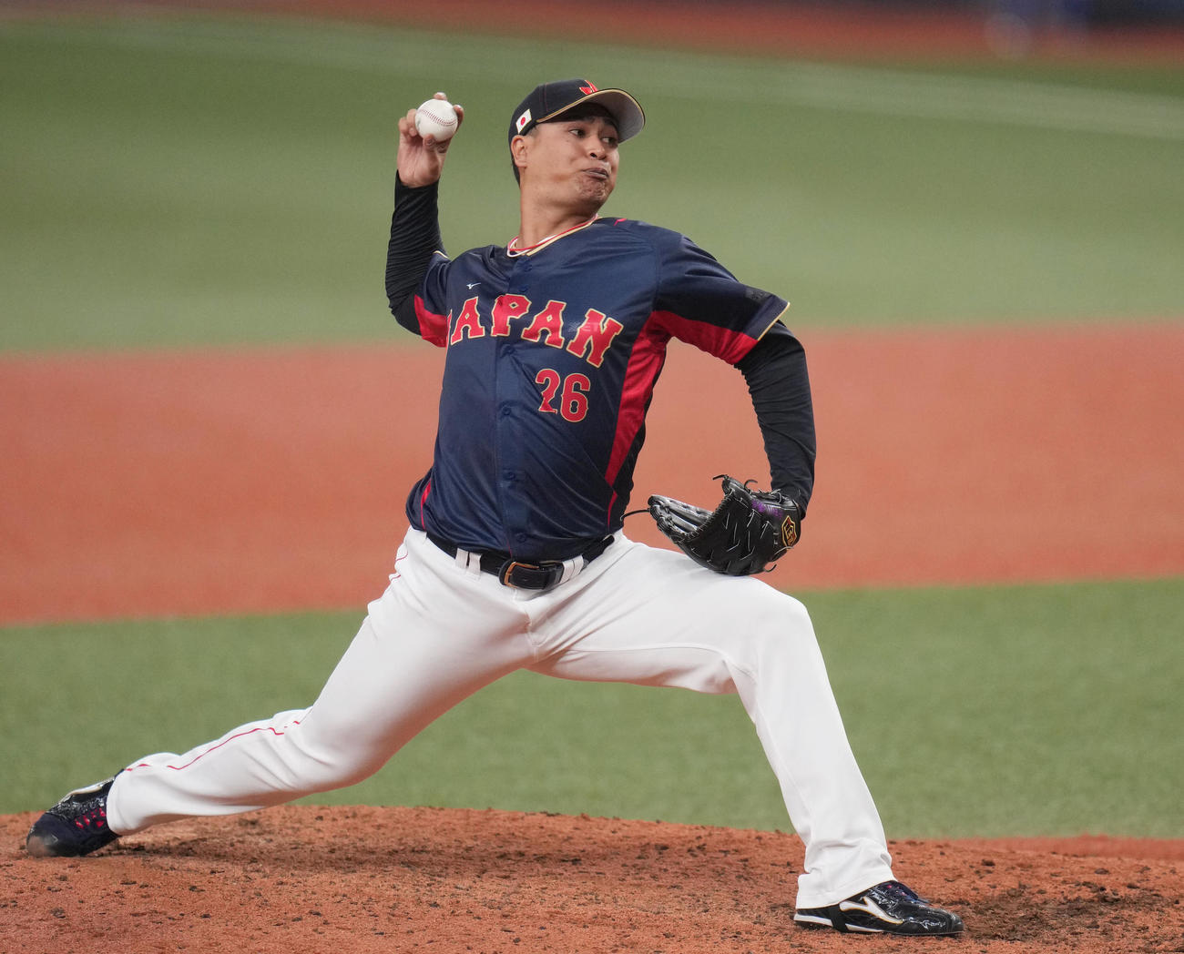 侍ジャパン対オリックス　8回表から登板する宇田川（撮影・狩俣裕三）
