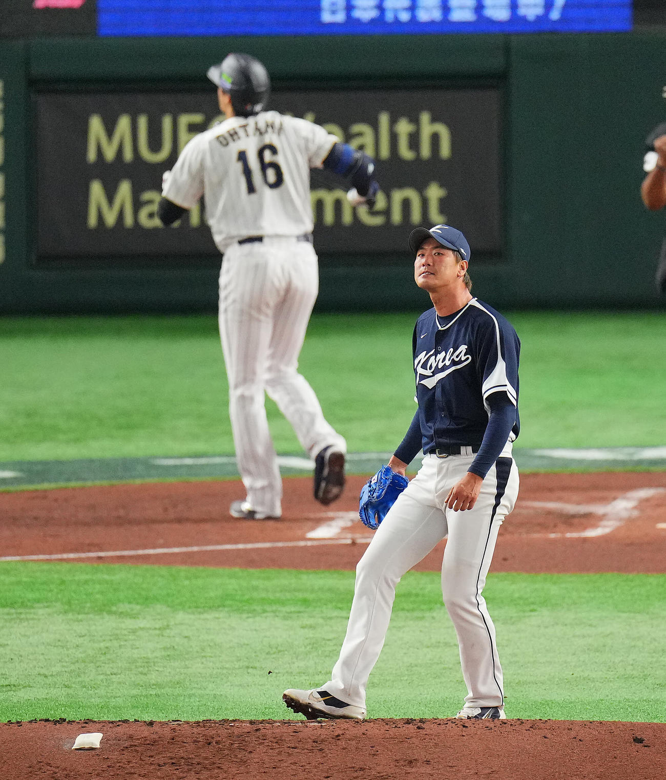 日本対韓国　1回裏日本2死、大谷を三振に仕留め気合いの入った表情を見せる金広鉉（撮影・垰建太）