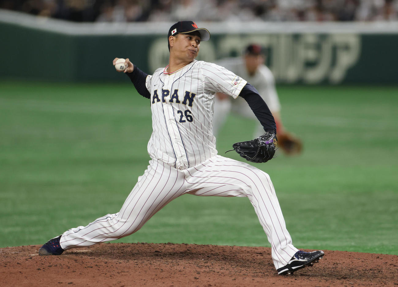 日本対韓国　7回表、力投する日本3番手の宇田川（撮影・前田充）