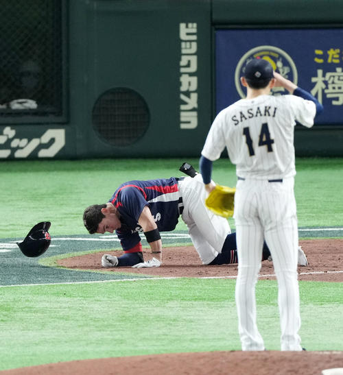 WBC】チェコ7番エスカラ、佐々木朗希の162キロの死球受けもん絶