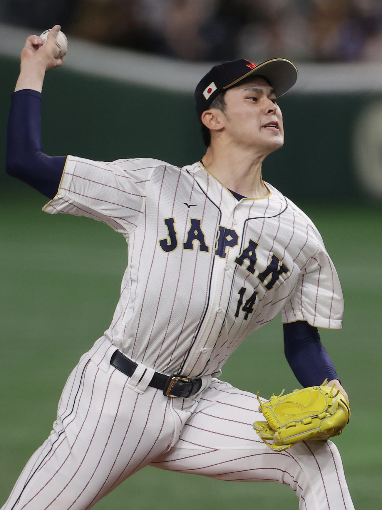 日本対チェコ　力投する日本先発の佐々木（撮影・前田充）