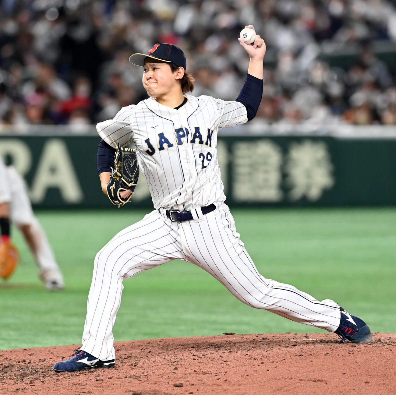 日本対チェコ　5回から3番手で登板し好投した宮城（撮影・たえ見朱実）