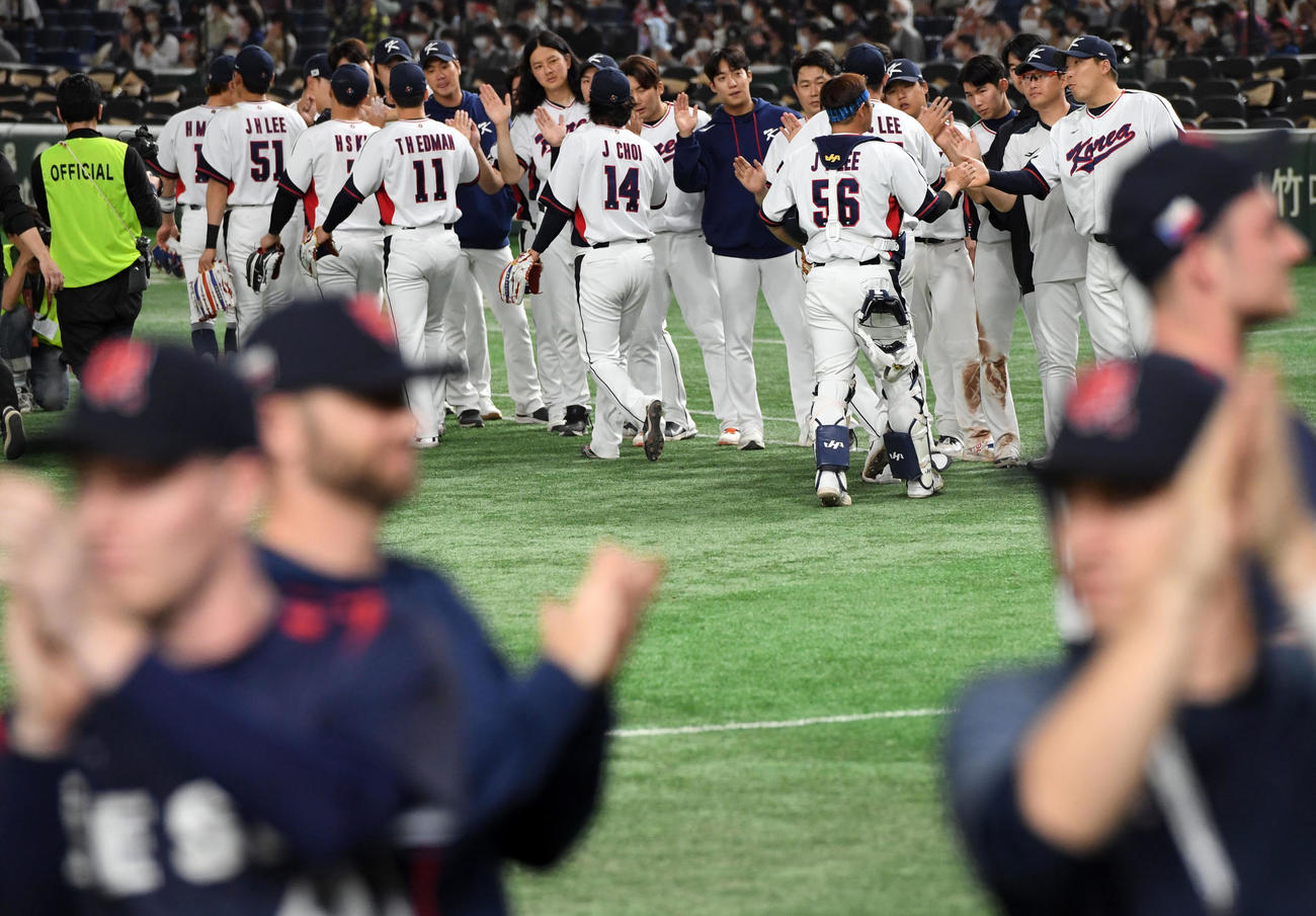 チェコ対韓国　チェコに7－3で勝利した韓国（撮影・たえ見朱実）