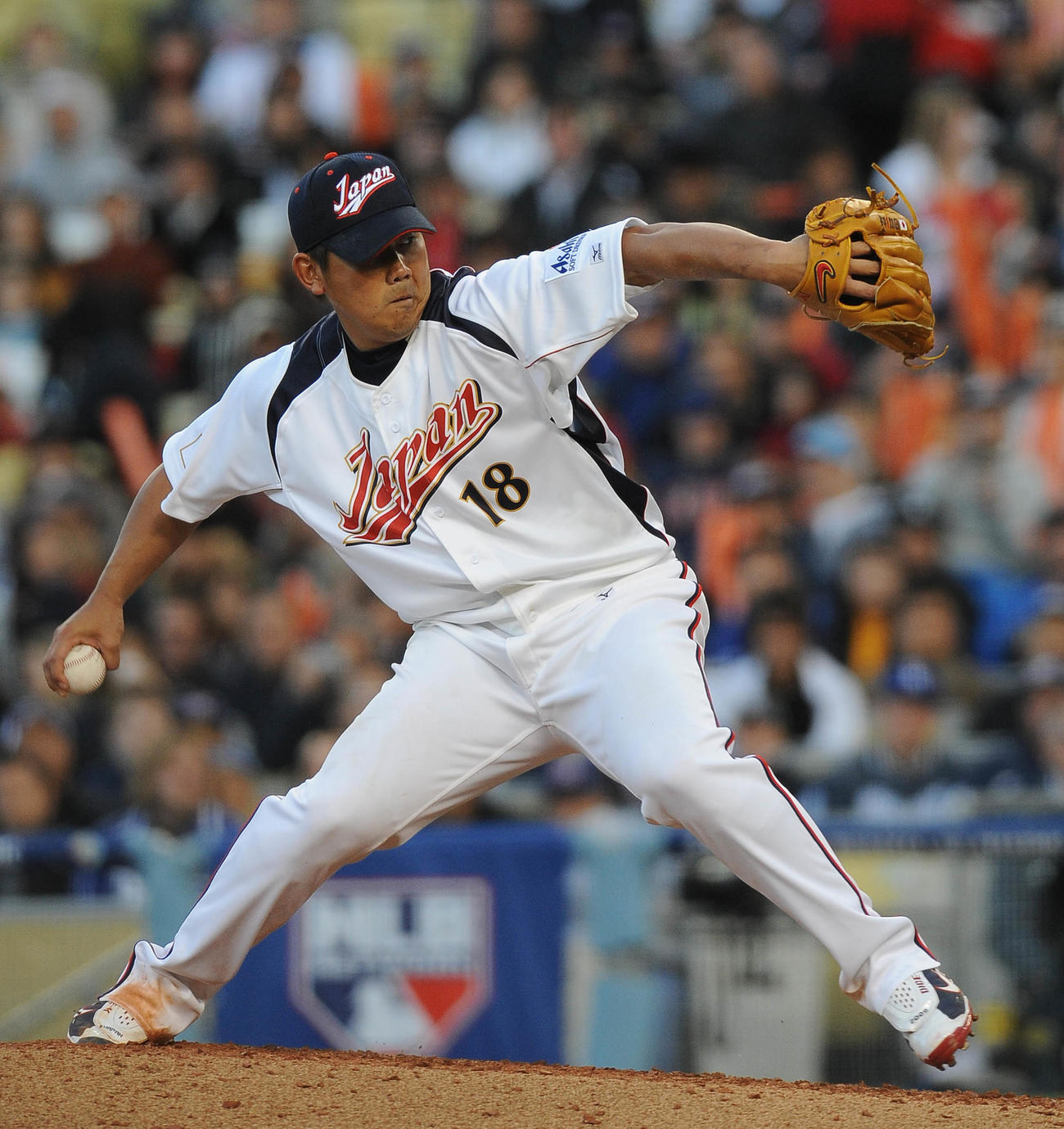 2009年3月、WBC準決勝日本対米国　先発し、力投する松坂大輔　