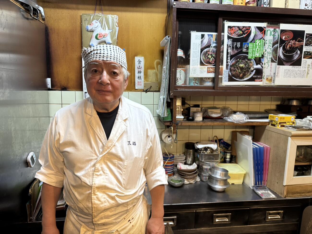 大谷や近藤が愛したうなぎの名店「三福」の店主・内山さん（撮影・小早川宗一郎）