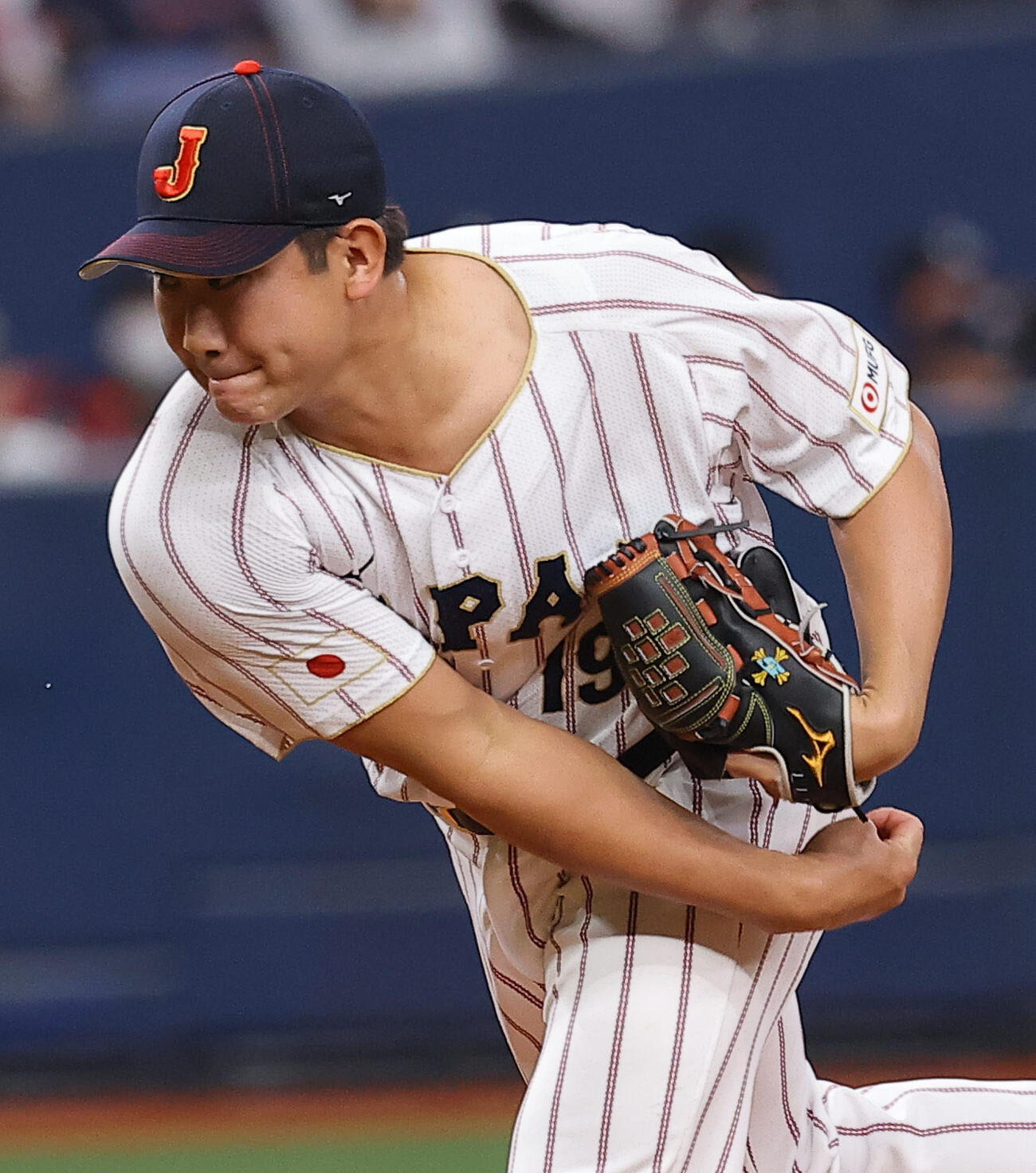 オリックス対日本　日本3番手の菅野（撮影・上田博志）