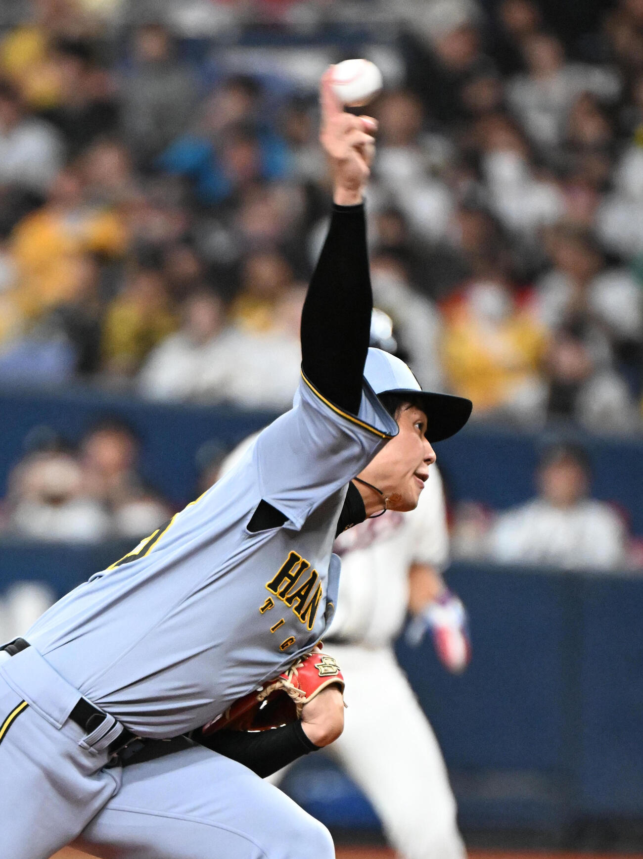 阪神対韓国　阪神先発の才木（撮影・石井愛子）