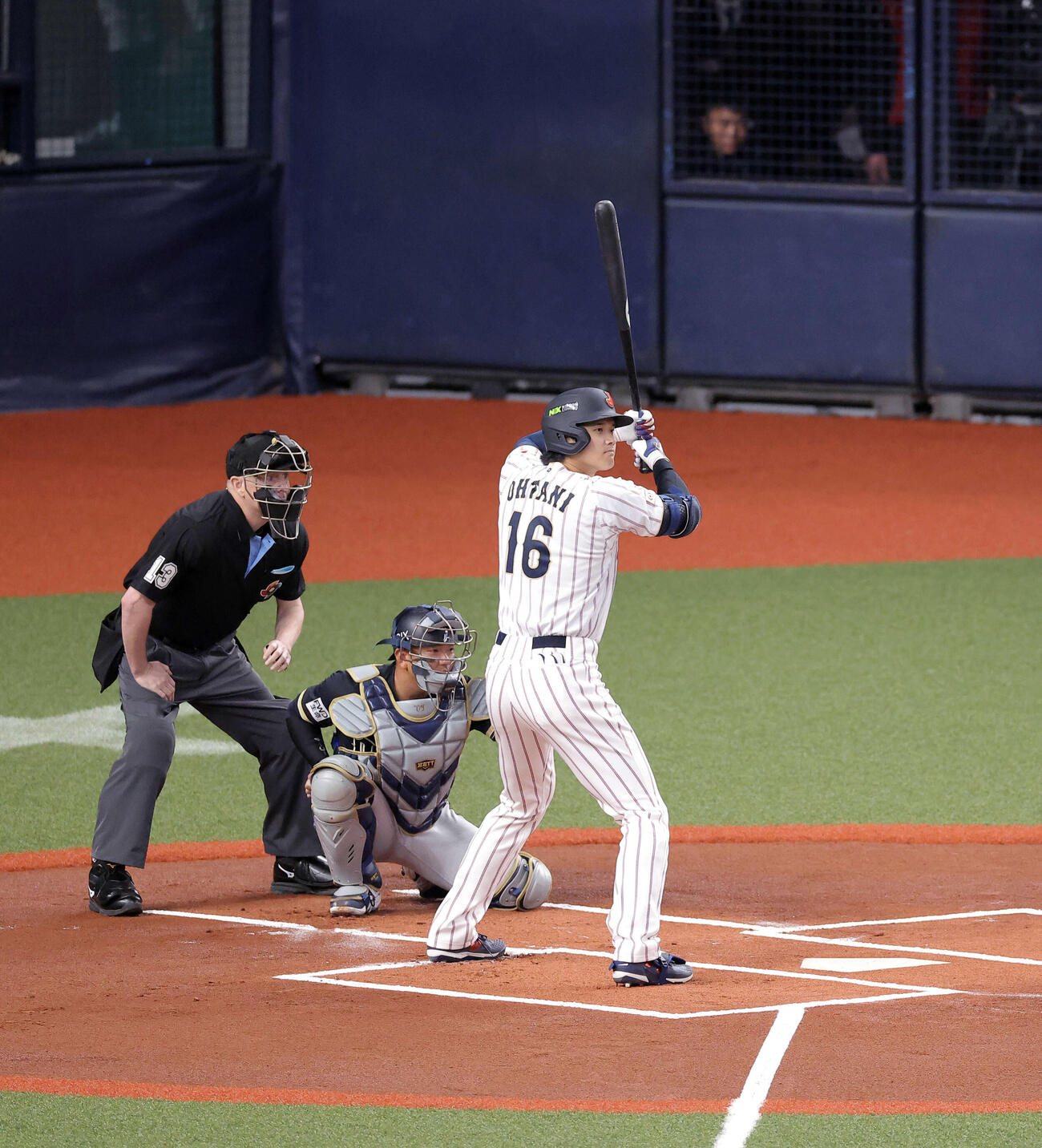 日本対オリックス　1回表、打席に入る大谷（撮影・河田真司）