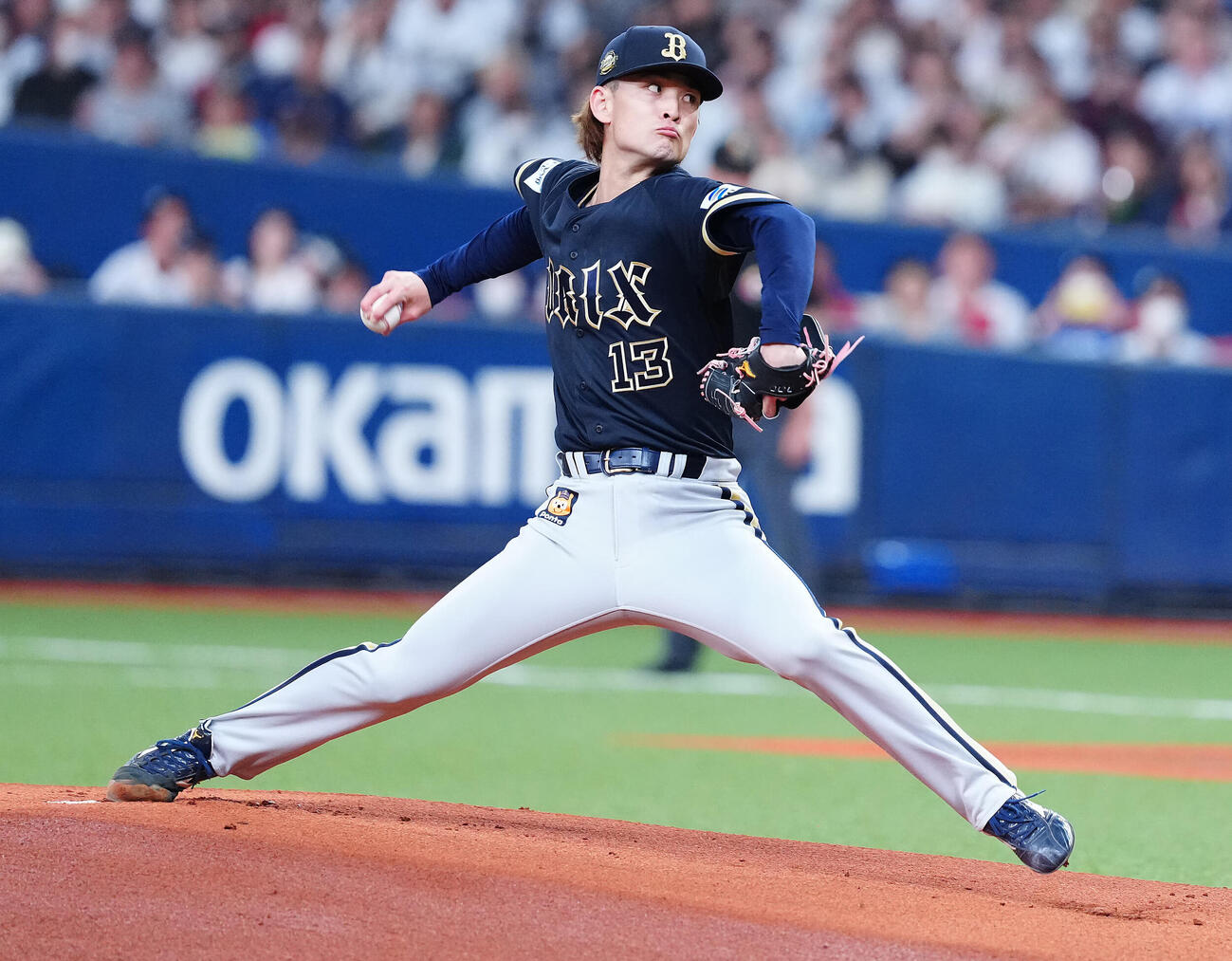 日本対オリックス　力投するオリックス先発の寺西（撮影・垰建太）