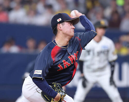阪神対日本　3回裏、2番手で登板する金丸（撮影・河田真司）