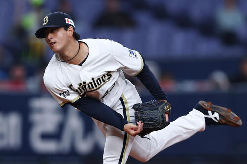 オリックス対韓国　オリックス7番手の高谷（撮影・前田充）