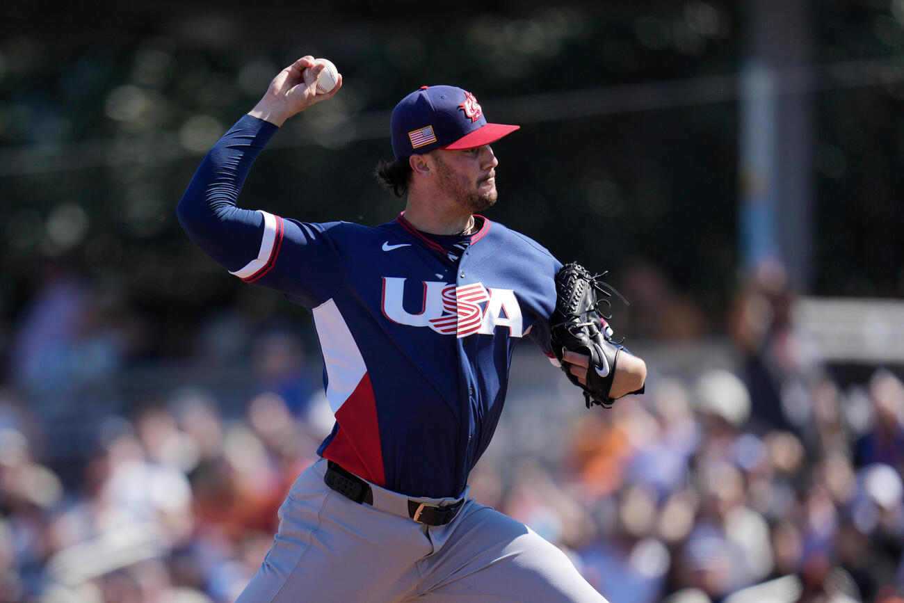 強化試合のジャイアンツ戦で先発した米国代表のポール・スキーンズ（AP）