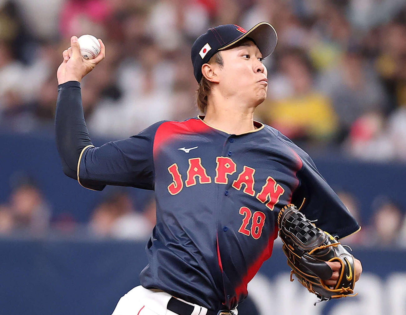 阪神対日本　阪神対日本　日本先発の高橋（撮影・河田真司）