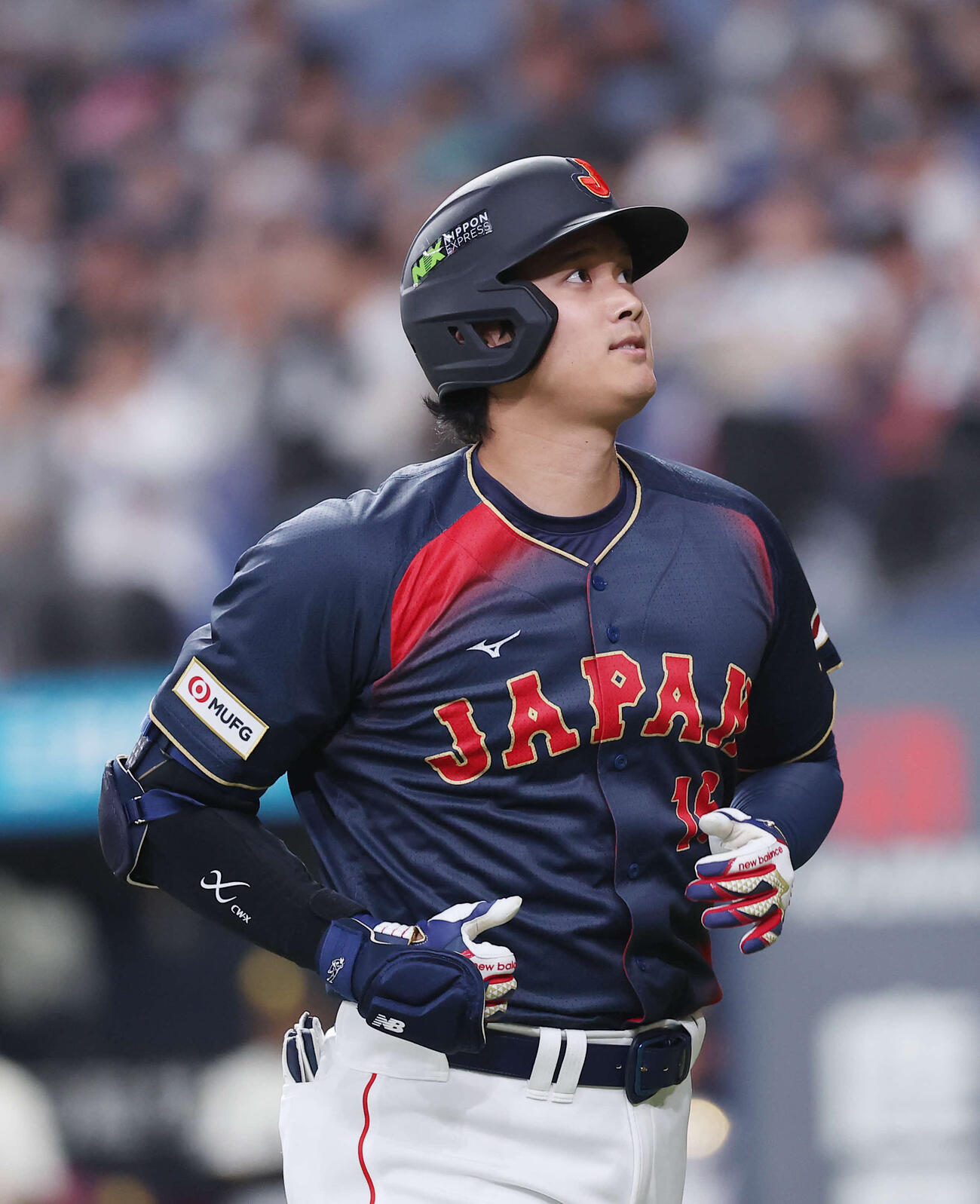 阪神対日本　3回表日本1死二塁、二ゴロに倒れる大谷（撮影・河田真司）