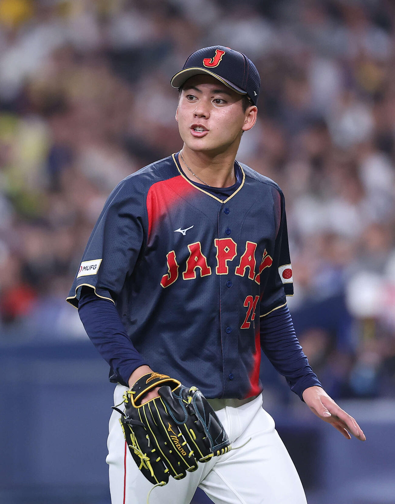 阪神対日本　5回裏を抑える金丸（撮影・河田真司）