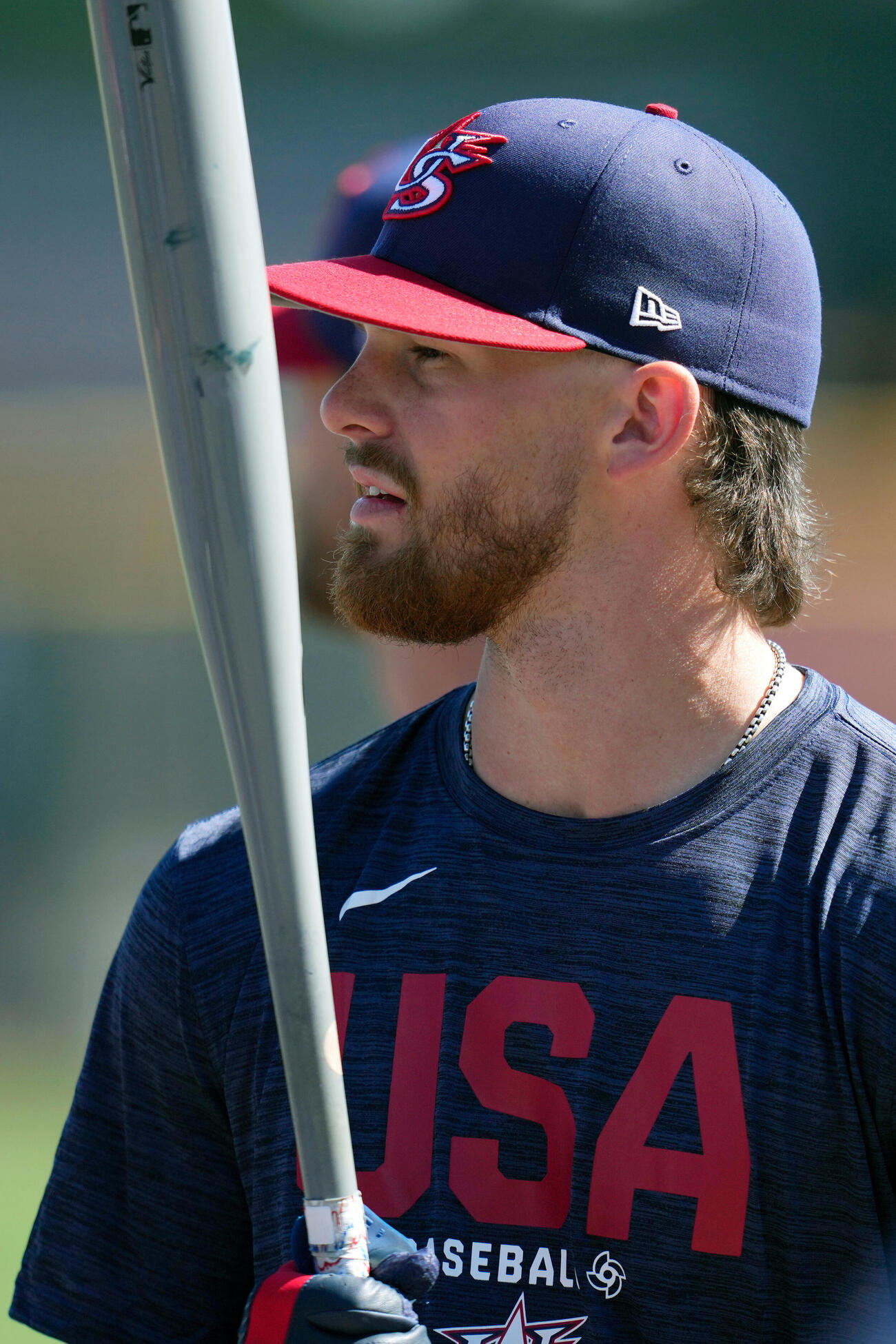 試合前に打撃練習を行った米国代表のボビー・ウィット・ジュニア（AP）