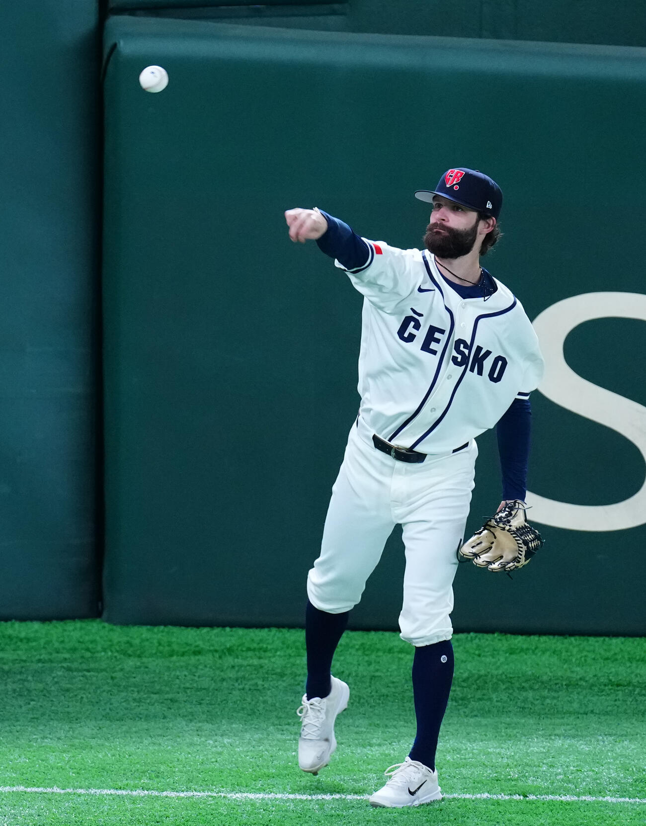 WBC公式練習　練習に臨むチェコのサトリア（撮影・垰建太）
