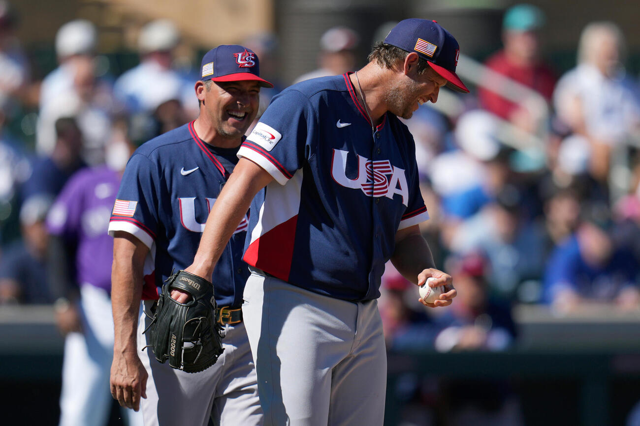 強化試合に登板した米国代表のカーショー（AP）