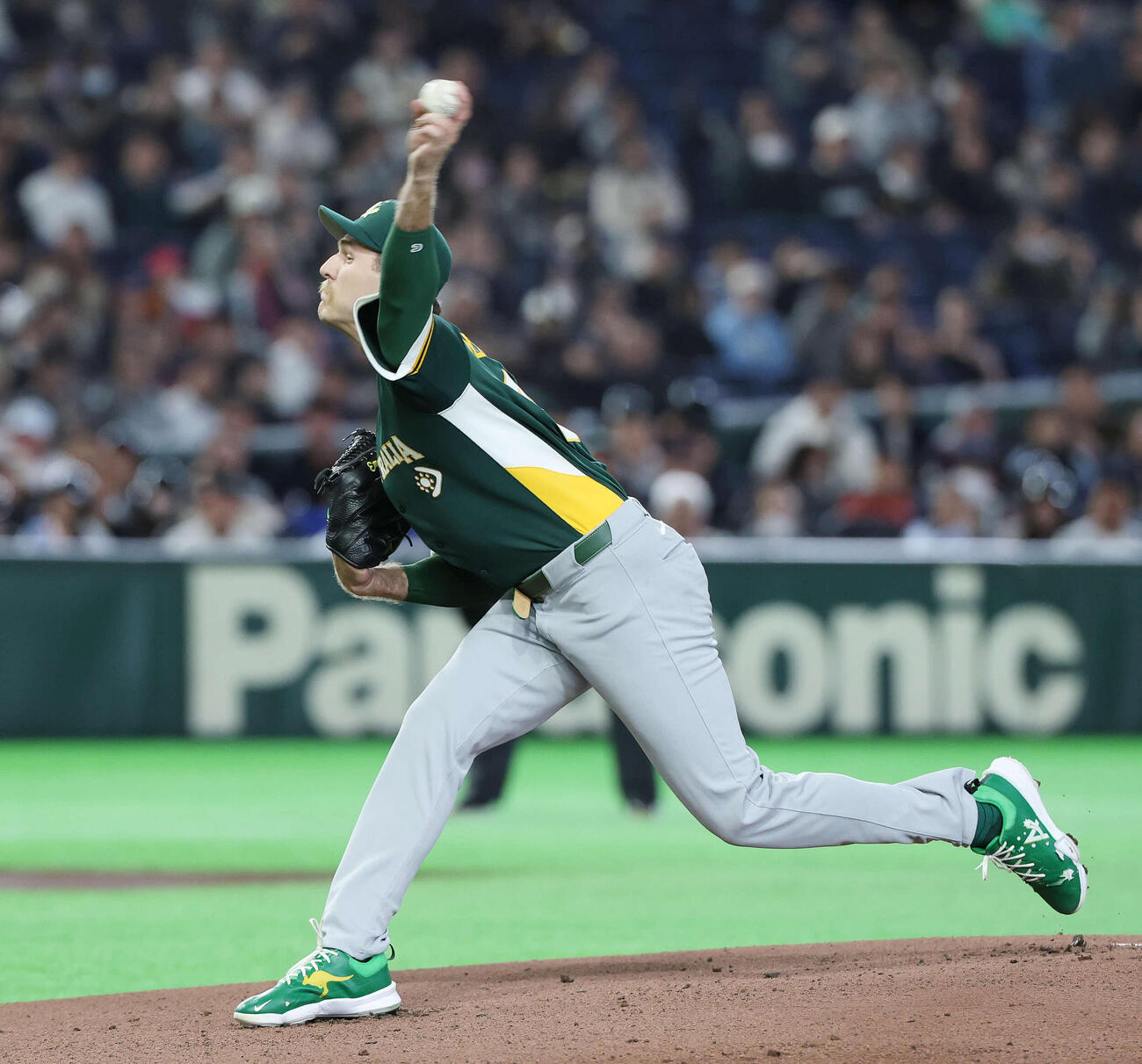 チェコ対オーストラリア　オーストラリア先発のヘンドリクソン（撮影・宮地輝）