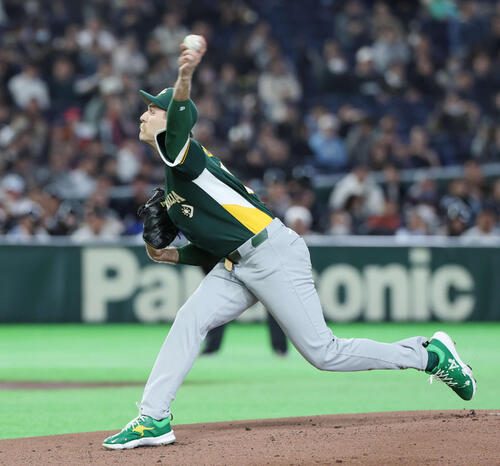 チェコ対オーストラリア　オーストラリア先発のヘンドリクソン（撮影・宮地輝）