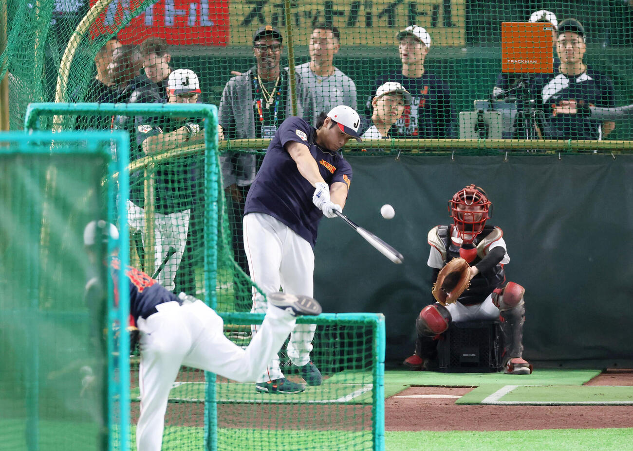 台湾対日本　打撃練習する侍ジャパン大谷（撮影・加藤哉）