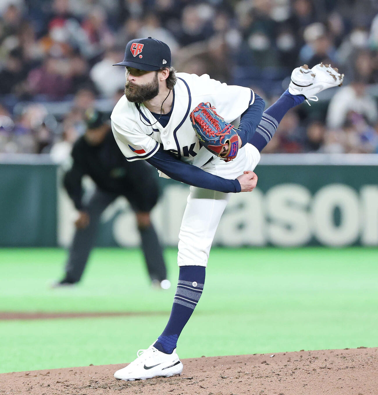 チェコ対オーストラリア　チェコ2番手のサトリア（撮影・宮地輝）