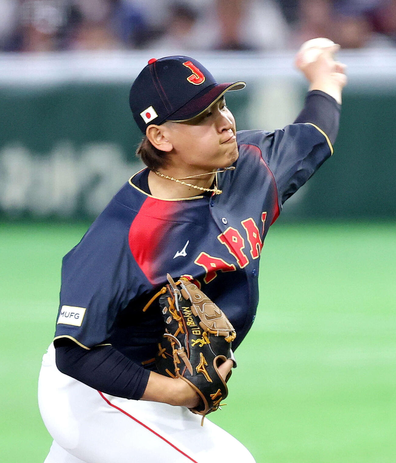 台湾対日本　4回裏、力投する宮城（撮影・河田真司）
