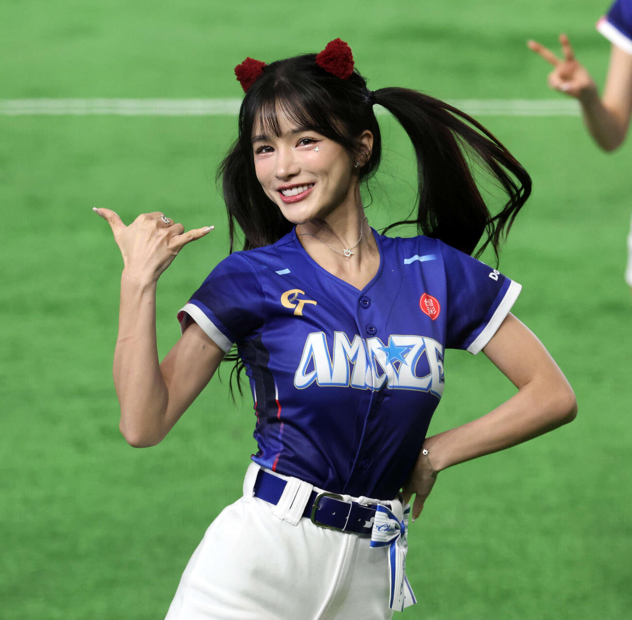 チェコ対台湾　試合前、パフォーマンスを披露する台湾のCT AMEZE（撮影・浅見桂子）