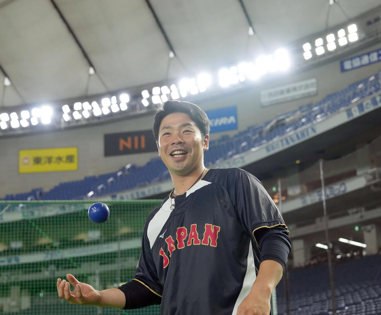 日本対韓国　笑顔を見せる近藤（撮影・たえ見朱実）